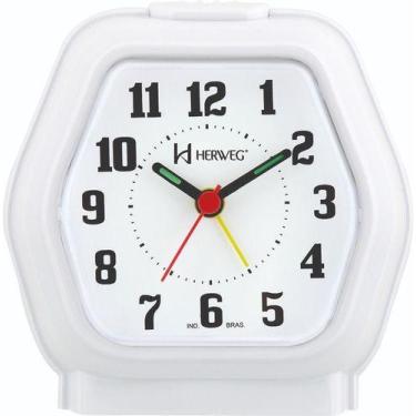 Imagem de Relogio despertador herweg 2635-021 branco, BRANCO