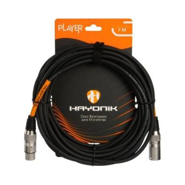 Imagem de Cabo Para Microfone Player XLR F / XLR M 7M Preto Hayonik