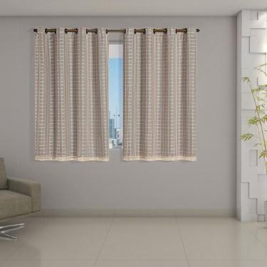 Imagem de Cortina Blackout Cinza Voil Xadrez 2,0 x 1,4 Sala Quarto - GDECORACOES