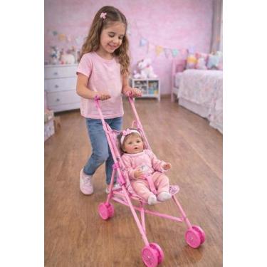Imagem de Carrinho Boneca Infantil Dobrável Brinquedo - DDG