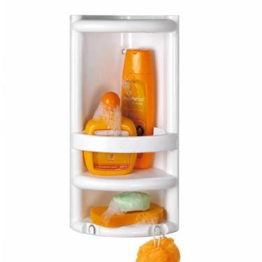 Imagem de Suporte porta shampoo sabonete canto 3 andares cantoneira pratleiras o