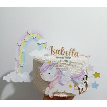 Imagem de Topo de bolo unicórnio - Ateliê da mamãe coruja