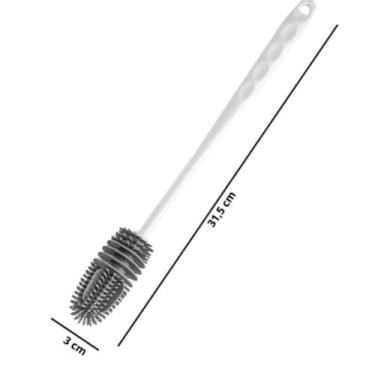 Imagem de Escova de Silicone Lavar Copos Garrafa Mamadeira 31,5cm C72 - Pra vc, 