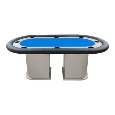Imagem de Mesa de Poker Linha Master com Borda Estofada e Porta Copos Nude - 2,5