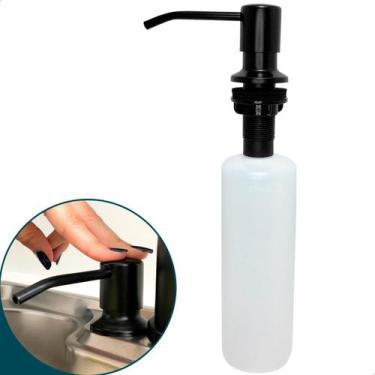 Imagem de Dispenser Porta Detergente Dosador Preto Fosco 350ml Dispenser De Embu