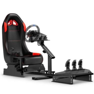 Imagem de DIWANGUS Racing Simulator Cockpit Racing Wheel Stand with Seat Gaming Chair Sim Racing Cockpit for G29 G920 G923 G PRO RS50 T248 T300RS R3 R5 R9 R12 R16 R21 R25 PS4 PS5 PC Accessories