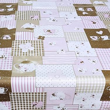 Imagem de Toalha Mesa Térmica Impermeável Pvc Xícara Chá Rosa0,70X1,00