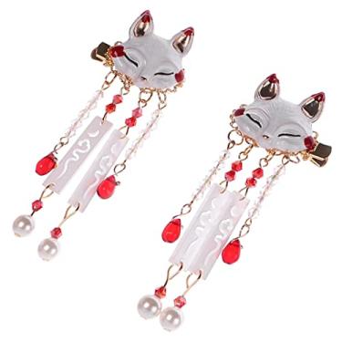 Imagem de 1 Par Clipe De Borla De Raposa Cabelo Japonês Grampo De Cabelo Feminino Partes Femininas Quimono Presilhas De Cabelo Chinês Bico De Pato Liga De Crocodilo Garota