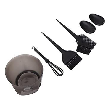 Imagem de Kit de tintura de cabelo, tigela de escova de tinta de cabelo, ferramenta de mistura resistente ao desgaste, ABS firme profissional para uso individual para salão de cabeleireiro (preto)