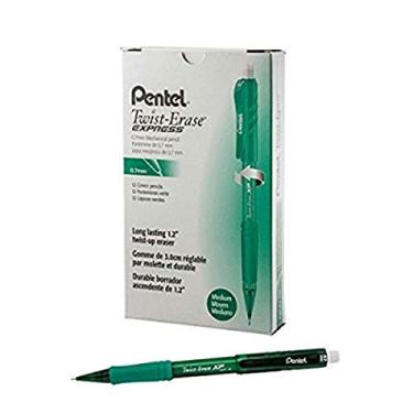 Imagem de Pentel Lapiseira Twist-Erase EXPRESS (0,7 mm), tubo verde, pacote com 12 (QE417D)