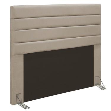 Imagem de Cabeceira Rubi Cama Box Casal 140cm Suede Bege