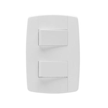 Imagem de Conjunto 2 Interruptor Simples 10A 250V Branco Ilumi