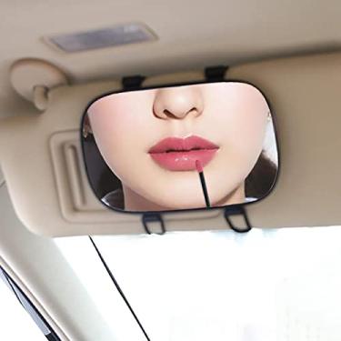 Imagem de KEWAYO Espelho de vaidade automática, espelho de viseira grande e espelho cosmético de sombreamento clipe no espelho de vaidade espelho de maquiagem de automóvel
