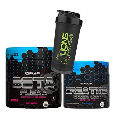 Imagem de Creatina Hcl Under Cret Micro Dose 54 Doses Under Labz + Beta Alanina Beta Flex Alanina 300g Under Labz 66 Doses Pó Premium + Coqueteleira