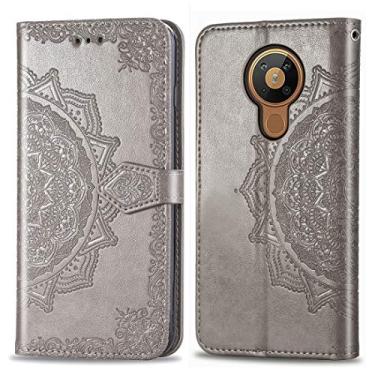 Imagem de HONGYAN Capa de telefone Para Nokia 5.3 Mandala Flor Horizontal Flip Leather Case com suporte/cartolina/carteira/cordão Capa protetora