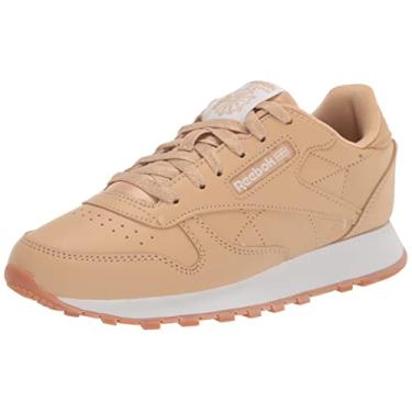 Imagem de Reebok Tênis de couro clássico infantil unissex, Sahara/Sahara/Ftwr Branco, 4 Big Kid