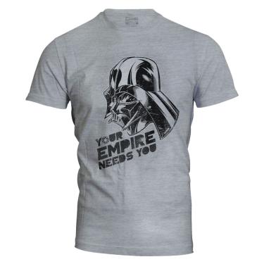 Imagem de Camiseta Masculina Star Wars Darth Vader Empire Cinza mescla Live Comics