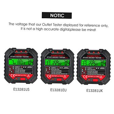 Imagem de Tingpai HT107D-medidor europeu medidor de display LCD soquete testador fio ter zero fio ao vivo detector de vazamento de polaridade de fase sem envio de bateria