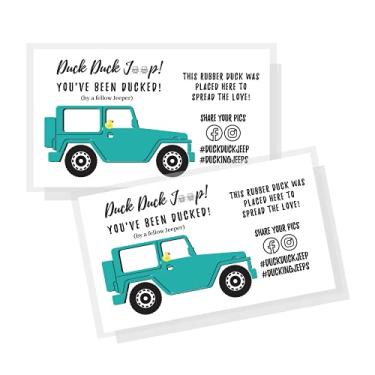 Imagem de Crafters Cup You've Been Ducked Tags | Pacote com 50 | 3,5 x 2 polegadas Tamanho de cartão de visita Duck Tag | Ducking | Design SUV azul azul-petróleo