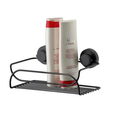 Imagem de Porta Shampoo Ventosa Parede Banheiro Preto Fosco Future