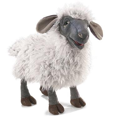 Imagem de Folkmanis Bleating Sheep Hand Puppet Plush, Gray/Multicolor