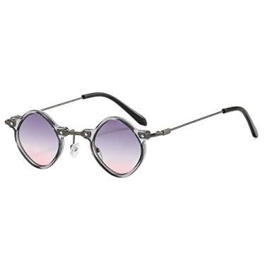 Imagem de Óculos de sol de hip hop quadrados pequenos vintage para mulheres moda diamante liga óculos de sol masculino ultraleve punk óculos masculino, cinza rosa, tamanho único