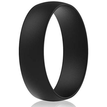 Imagem de ThunderFit Alianças de casamento de silicone unissex, alianças de noivado de borracha 6,3 mm de largura 1,65 mm de espessura - 1/2/3/4/5/6/7 pacote variado, 13.5 - 14 (22.69mm), Silicone, Sem pedra