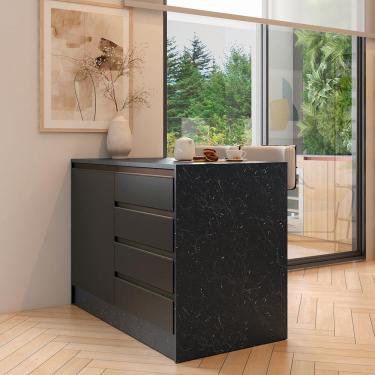 Imagem de Bancada Bartira Gourmet com 1 Porta, 4 Gavetas e 1 Prateleira - 126cm de largura