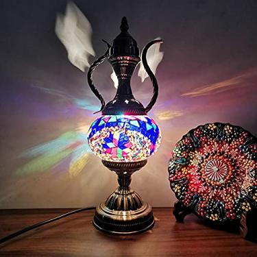 Imagem de Candeeiro de mesa em mosaico turco, abajur feito à mão em vidro tiffany, abajur de mesa, luz noturna, decoração de natal, abajur, quarto, sala de estar, com lâmpada quality goods