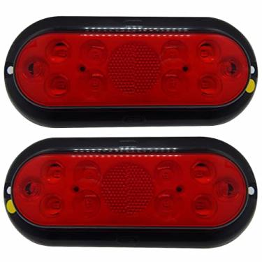 Imagem de Par Lanterna De Led Carretinha Reboque Barco Prova D'Água rubi