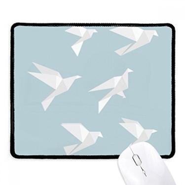 Imagem de Mouse pad origami abstrato de pombo geométrico borda costurada tapete de borracha para jogos