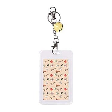 Imagem de Japan Pink Sushi Chopsticks Badge cartão de crédito protetor de cartão de crédito amarelo Bell