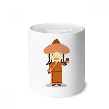 Imagem de DIYthinker Sorriso Sobretudo Mongólia Caixa de Dinheiro Caixa de Cerâmica Porta-Moedas Presente