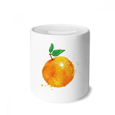 Imagem de DIYthinker Porta-moedas de cerâmica com estampa de aquarela de frutas laranjas, porta-moedas para presente