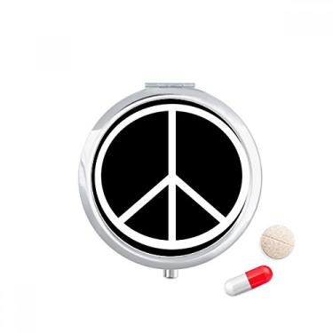 Imagem de Estojo de comprimidos com símbolo da paz nuclear anti-guerra com bolso e caixa de armazenamento de medicamentos