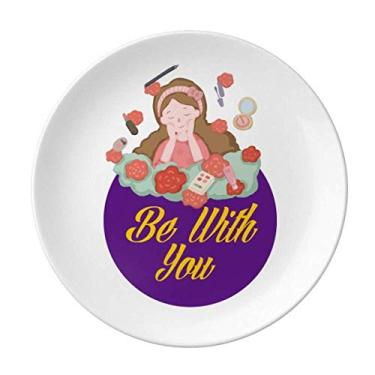 Imagem de Prato decorativo de porcelana Salver Prato de jantar para casal Love Eternal Romance