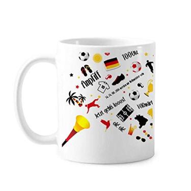 Imagem de Caneca de cerâmica com estampa da bandeira do futebol da Alemanha Caneca de cerâmica para café e porcelana