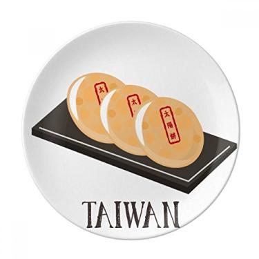 Imagem de Prato de viagem de porcelana decorativa para bolo de sol de cobra Taiwan Prato de jantar
