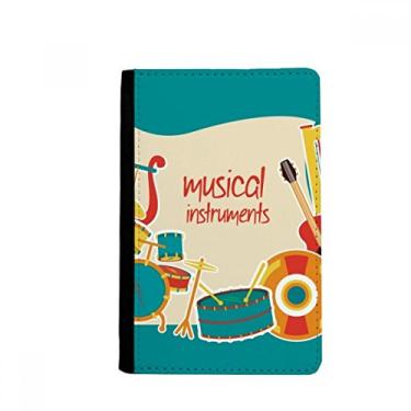 Imagem de Estojo para carteira Notecase Burse com estampa de instrumentos musicais para passaporte