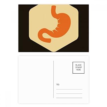 Imagem de Conjunto de cartões postais de estômago para órgãos internos corporais, cartão de agradecimento