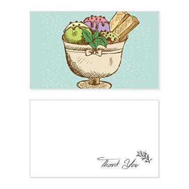 Imagem de Copo de biscoito de folhas para sorvete bola de agradecimento cartão de agradecimento de aniversário