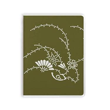 Imagem de Caderno de flores verdes da cultura japonesa, capa de goma para diário