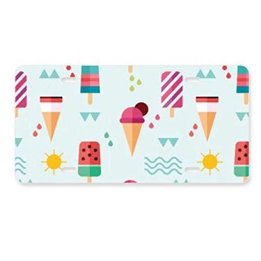 Imagem de DIYthinker Sun Mountain River picolé doce sorvete placa de carro decoração de carro acessório de aço inoxidável