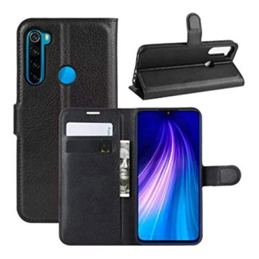 Imagem de Capa Carteira (Preta) Flip Antishock Xiaomi Redmi Note 8 6.3 + Película de Gel