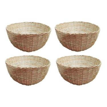 Imagem de Kit 4 Balaio Bambu 45cm Cesto Palha Artesanal Decoração