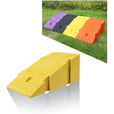 Imagem de Rampa De Meio-fio Para Garagem, Calçada, Caminhão, Scooter, Bicicleta, Motocicleta, Mobilidade Para Cadeira De Rodas,amarelo,45x25x20cm (17,7x9,8x7,9 Polegadas),Hilarious123