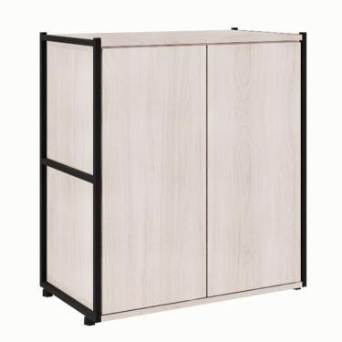 Imagem de Armário de Escritório Shelf 2 PT Carvalho Berlin e Preto 71 cm