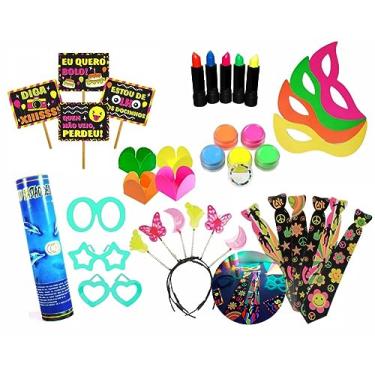 Imagem de Kit 257 Adereços Festa Neon Balada Aniversário Casamento