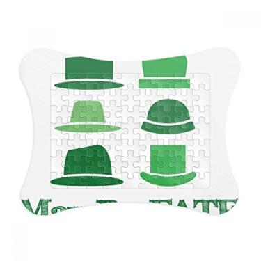 Imagem de Moldura de quebra-cabeça de destino com piada chinesa de chapéu verde enfeite de quebra-cabeça
