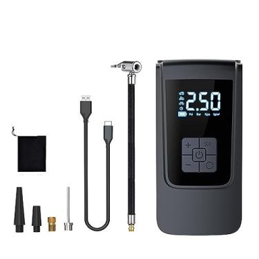 Imagem de CIADAZ Bomba de ar portátil para carro 150PSI Compressor de ar com fio Inflador de pneus elétrico portátil com suporte de luz LED Função de desligamento automático para bolas de pneus de bicicleta de